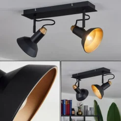 hofstein Plafonnier Vouzy Noir, 2 lumières