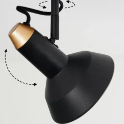 hofstein Plafonnier Vouzy Noir, 2 lumières