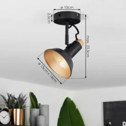 hofstein Plafonnier Vouzy Noir, 1 lumière