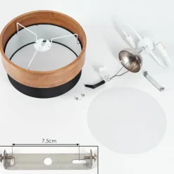 Lampes En Tissu-hofstein Plafonnier Vrolle Bois clair, Nickel mat, 2 lumières