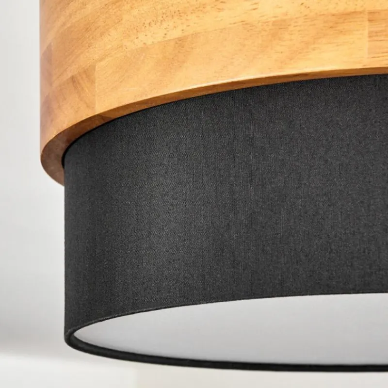 Lampes En Tissu-hofstein Plafonnier Vrolle Bois clair, Nickel mat, 2 lumières