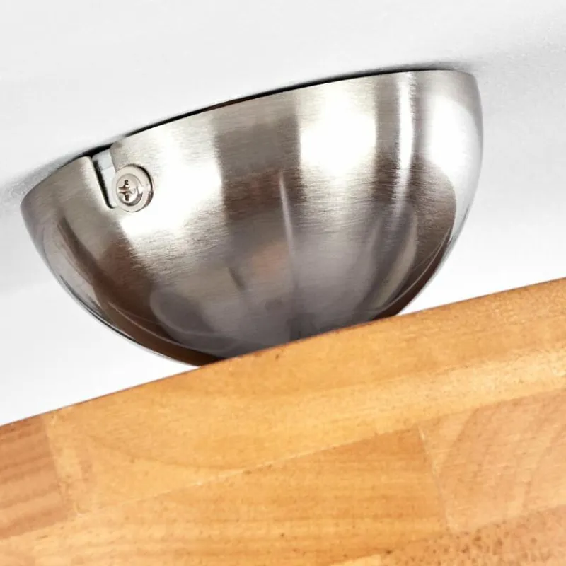 Lampes En Tissu-hofstein Plafonnier Vrolle Bois clair, Nickel mat, 2 lumières