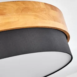 Lampes En Tissu-hofstein Plafonnier Vrolle Bois clair, Nickel mat, 3 lumières