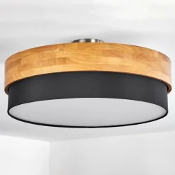 Lampes En Tissu-hofstein Plafonnier Vrolle Bois clair, Nickel mat, 3 lumières