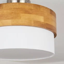 Lampes En Tissu-hofstein Plafonnier Vrolle Bois clair, Nickel mat, 2 lumières