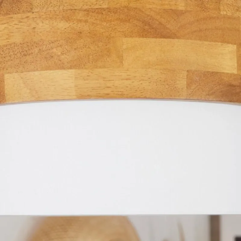 Lampes En Tissu-hofstein Plafonnier Vrolle Bois clair, Nickel mat, 2 lumières