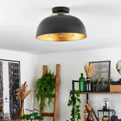 Lampes Dorées-hofstein Plafonnier Wambez Noir, 1 lumière