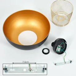 Lampes Dorées-hofstein Plafonnier Wambez Noir, 1 lumière