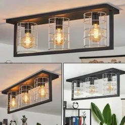 Lampes Industrielles-hofstein Plafonnier Wynyard Noir, 3 lumières