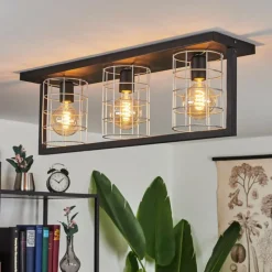 Lampes Industrielles-hofstein Plafonnier Wynyard Noir, 3 lumières