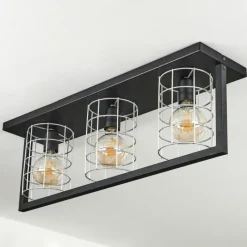 Lampes Industrielles-hofstein Plafonnier Wynyard Noir, 3 lumières