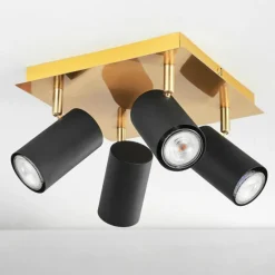 hofstein Plafonnier Zuoz Laiton, Noir, 4 lumières