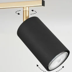 Lampes Art Déco-hofstein Plafonnier Zuoz Or, Noir, 5 lumières