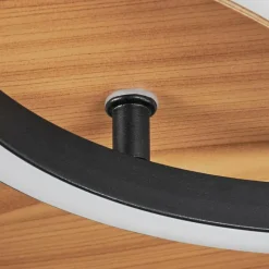 hofstein Plafonnier Abonakope LED Couleur bois, Écru, Noir, 2 lumières, Télécommandes, Changeur de couleurs