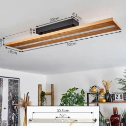 Luminaires Scandinaves-hofstein Plafonnier Adak LED Noir, 1 lumière