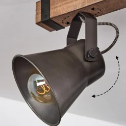 Lampes Industrielles-hofstein Plafonnier Aduard Brun, Noir, 4 lumières