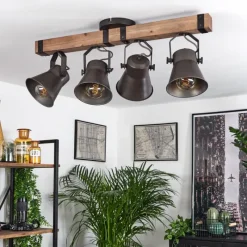 Lampes Industrielles-hofstein Plafonnier Aduard Brun, Noir, 4 lumières