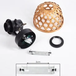 Style Boho-Chic-hofstein Plafonnier Aeschi Noir, 1 lumière