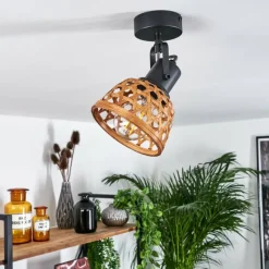 Style Boho-Chic-hofstein Plafonnier Aeschi Noir, 1 lumière