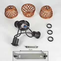 Style Boho-Chic-hofstein Plafonnier Aeschi Noir, 3 lumières