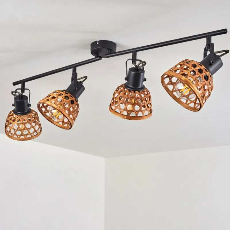 Style Boho-Chic-hofstein Plafonnier Aeschi Noir, 4 lumières