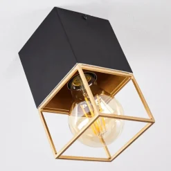 Lampes Vintages & Rétros-hofstein Plafonnier Agawam Noir, 1 lumière