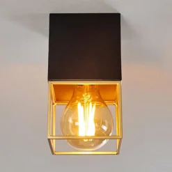 Lampes Vintages & Rétros-hofstein Plafonnier Agawam Noir, 1 lumière