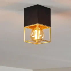 Lampes Vintages & Rétros-hofstein Plafonnier Agawam Noir, 1 lumière