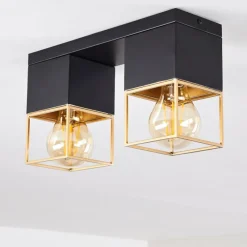 Lampes Vintages & Rétros-hofstein Plafonnier Agawam Noir, 2 lumières