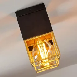 Lampes Vintages & Rétros-hofstein Plafonnier Agawam Noir, 2 lumières