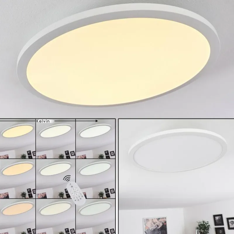 hofstein Plafonnier Ailik LED Blanc, 1 lumière, Télécommandes