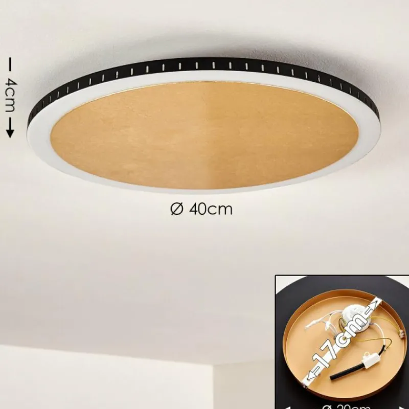 Lampes Dorées-hofstein Plafonnier Aitrach LED Or, Blanc, 1 lumière