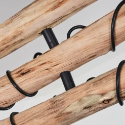 Style Boho-Chic-hofstein Plafonnier Ajaccio Bois clair, Noir, 6 lumières