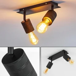 hofstein Plafonnier Ajaccio Noir, 2 lumières