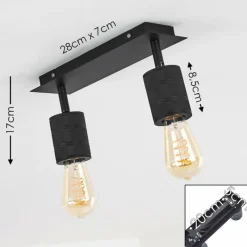 hofstein Plafonnier Ajaccio Noir, 2 lumières