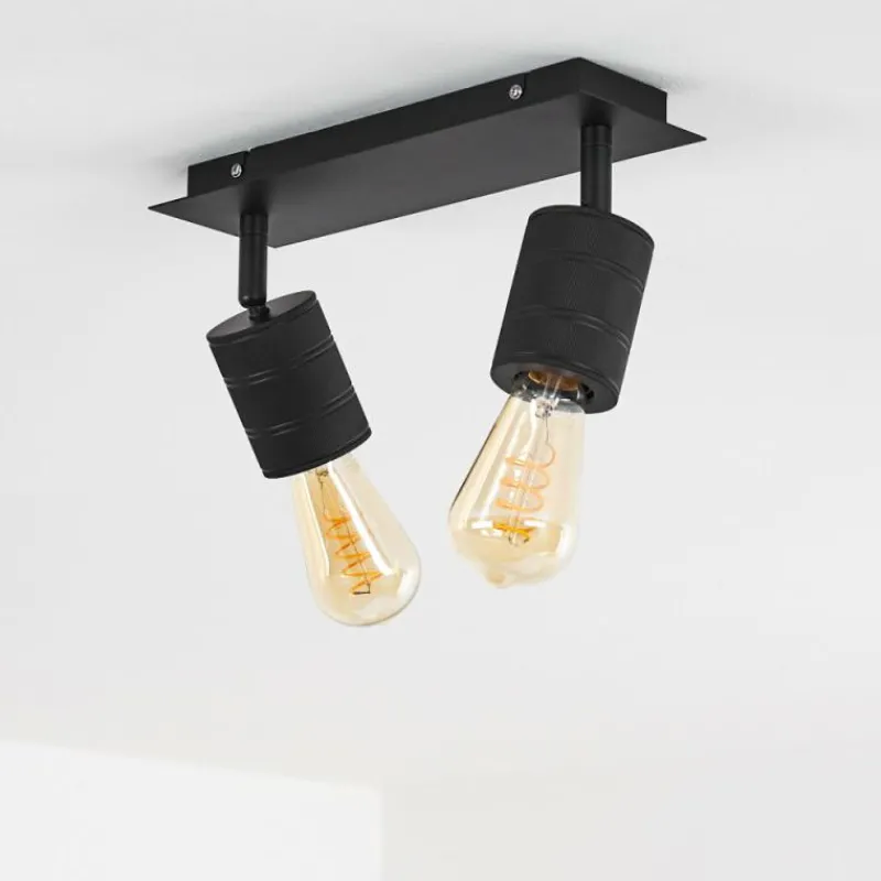 hofstein Plafonnier Ajaccio Noir, 2 lumières