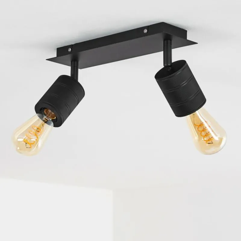 hofstein Plafonnier Ajaccio Noir, 2 lumières