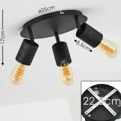 hofstein Plafonnier Ajaccio Noir, 3 lumières