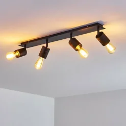 hofstein Plafonnier Ajaccio Noir, 4 lumières* Spots Et Projecteurs