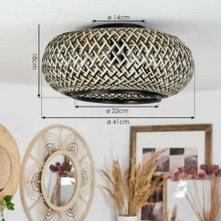 Luminaires Orientaux-hofstein Plafonnier Alavi Noir, 1 lumière