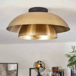 Lampes Vintages & Rétros-hofstein Plafonnier Albo Noir, 1 lumière