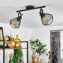 Lampes Industrielles-hofstein Plafonnier Albreda Noir, 2 lumières