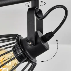 Lampes Industrielles-hofstein Plafonnier Albreda Noir, 3 lumières