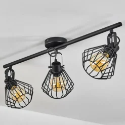 Lampes Industrielles-hofstein Plafonnier Albreda Noir, 3 lumières