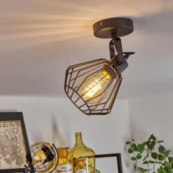 Lampes Industrielles-hofstein Plafonnier Albreda Noir, 1 lumière