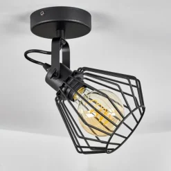 Lampes Industrielles-hofstein Plafonnier Albreda Noir, 1 lumière