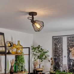 Lampes Industrielles-hofstein Plafonnier Albreda Noir, 1 lumière