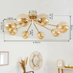 hofstein Plafonnier Alden Laiton, 8 lumières