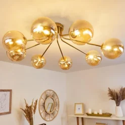 hofstein Plafonnier Alden Laiton, 8 lumières