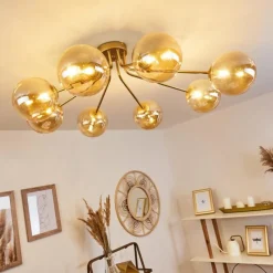 hofstein Plafonnier Alden Laiton, 8 lumières